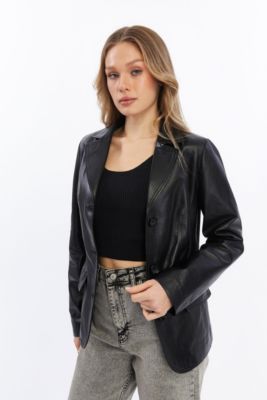Women's Leather Blazer