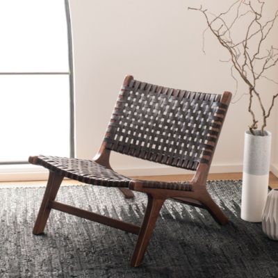 Luna Leather Woven Accent Chair