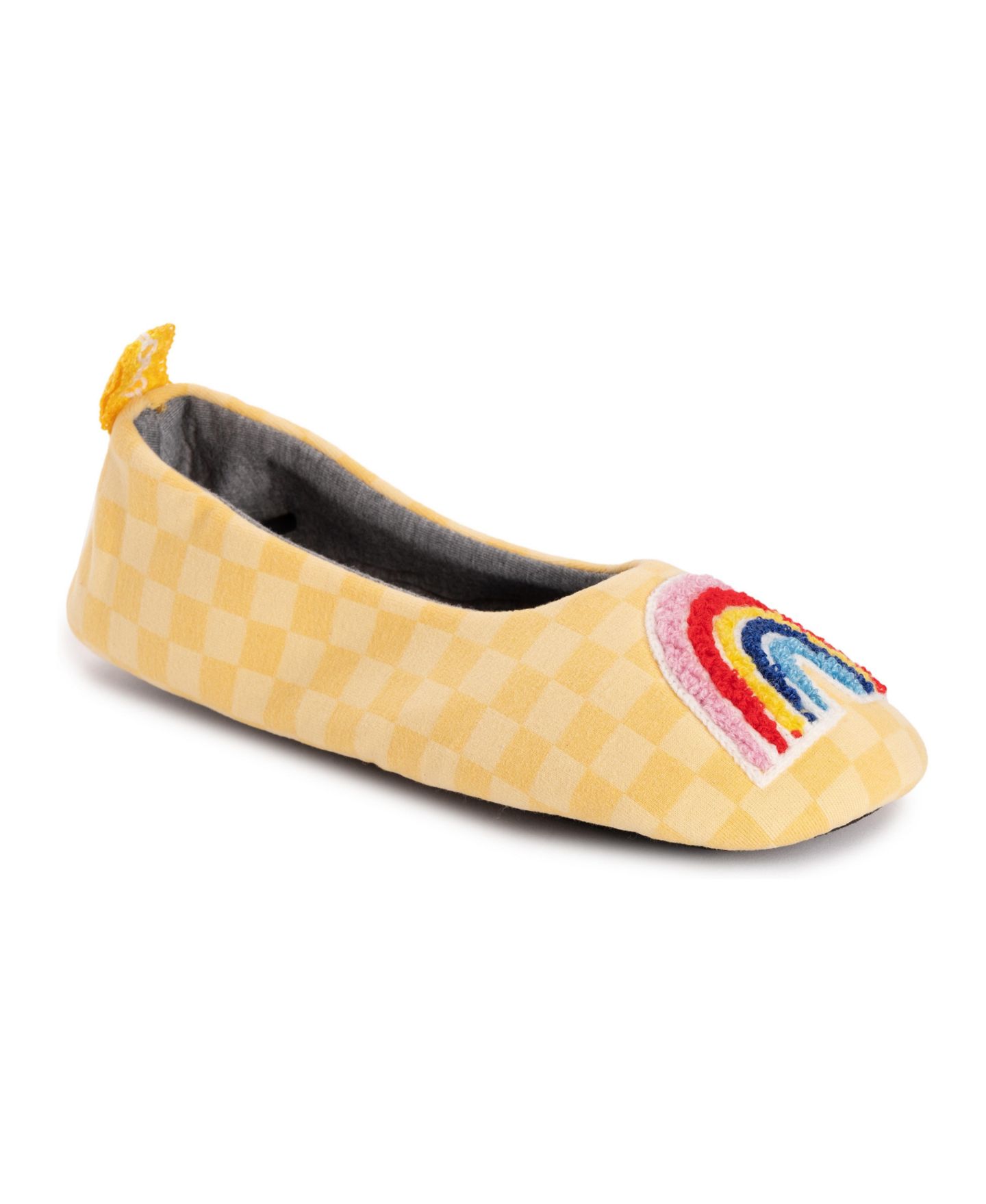 Женские тапочки MUK LUKS Travel Ballerina Slipper with Patch, цвет: Жёлтый — фото 1