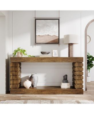 70.8-Inch Long Console Table, Wood Entryway Table with Storage, Narrow Sofa Table Couch Table for Living Room Entryway Hallway