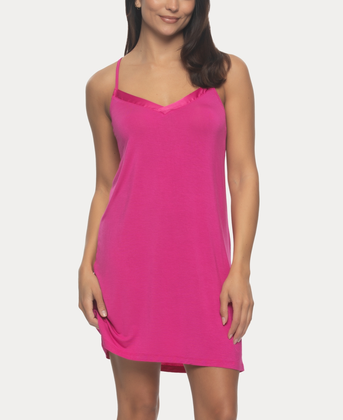 Felina Women's Elysees Sleeveless Satin V-neck Chemise In Very Berry