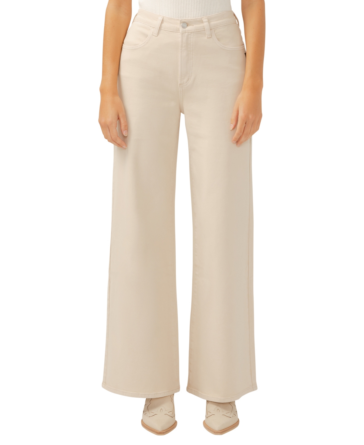 Shop Silver Jeans Co. Women's Highly Desirable High Rise Ultra-wide Leg Jeans In Sand