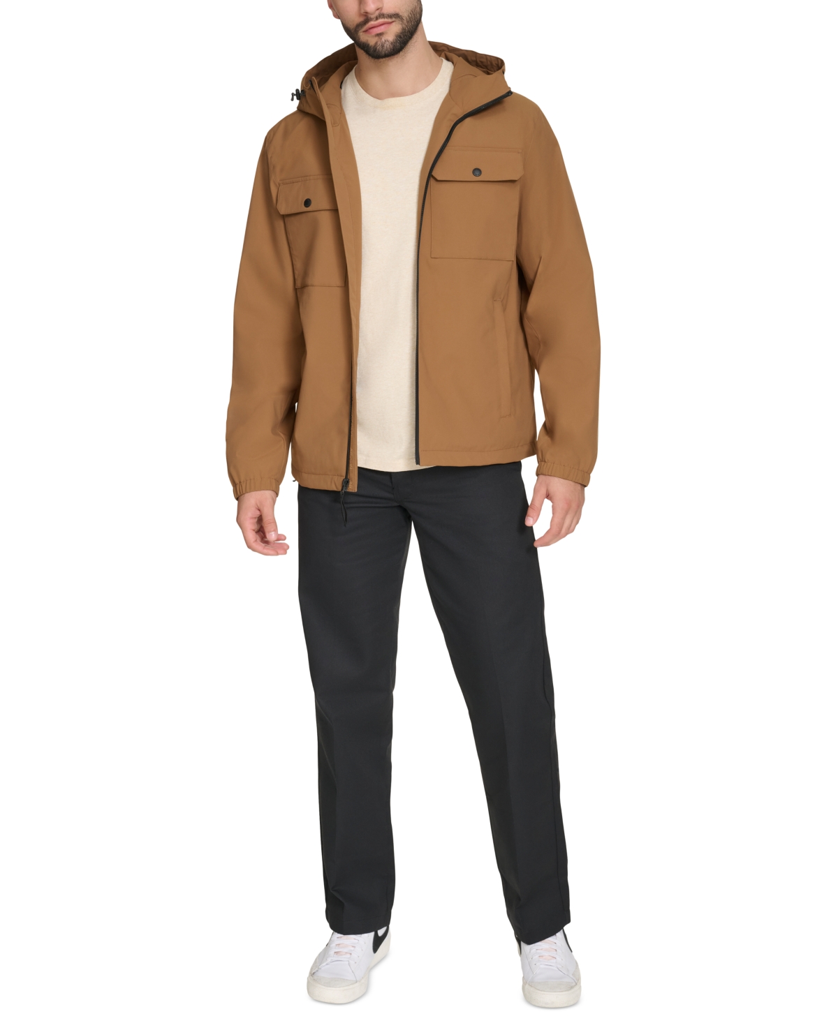 Levi's Men's Hooded Rain Jacket In Brown