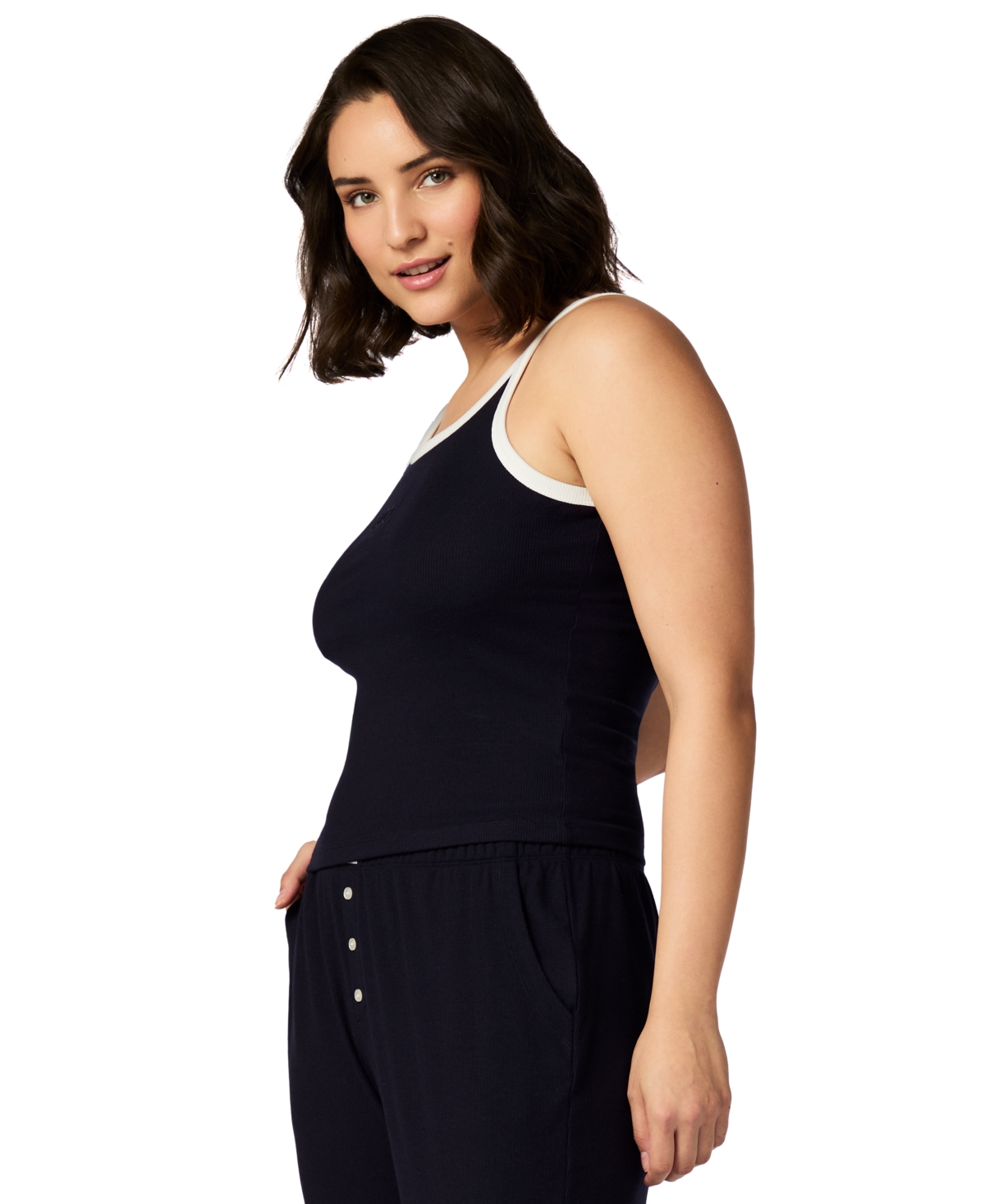 Shop Gap Women's Striped Halter-neck Sleeveless Pajama Top In Navy
