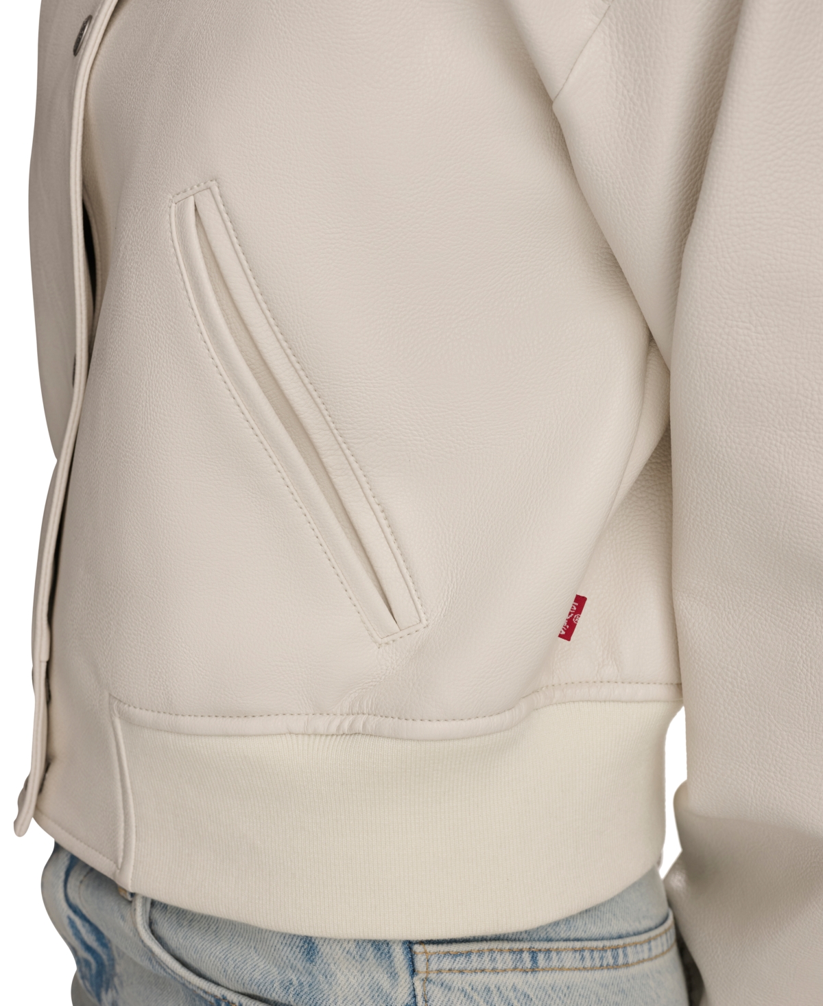 Levi's Women's Faux Leather Varsity Bomber Jacket In Osyter