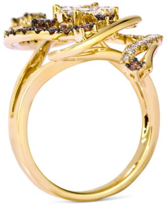 Crazy Collection&reg; Chocolate Diamond & Nude Diamond Swirl Statement Ring (1-1/2 ct. t.w.) in 14k Yellow Gold