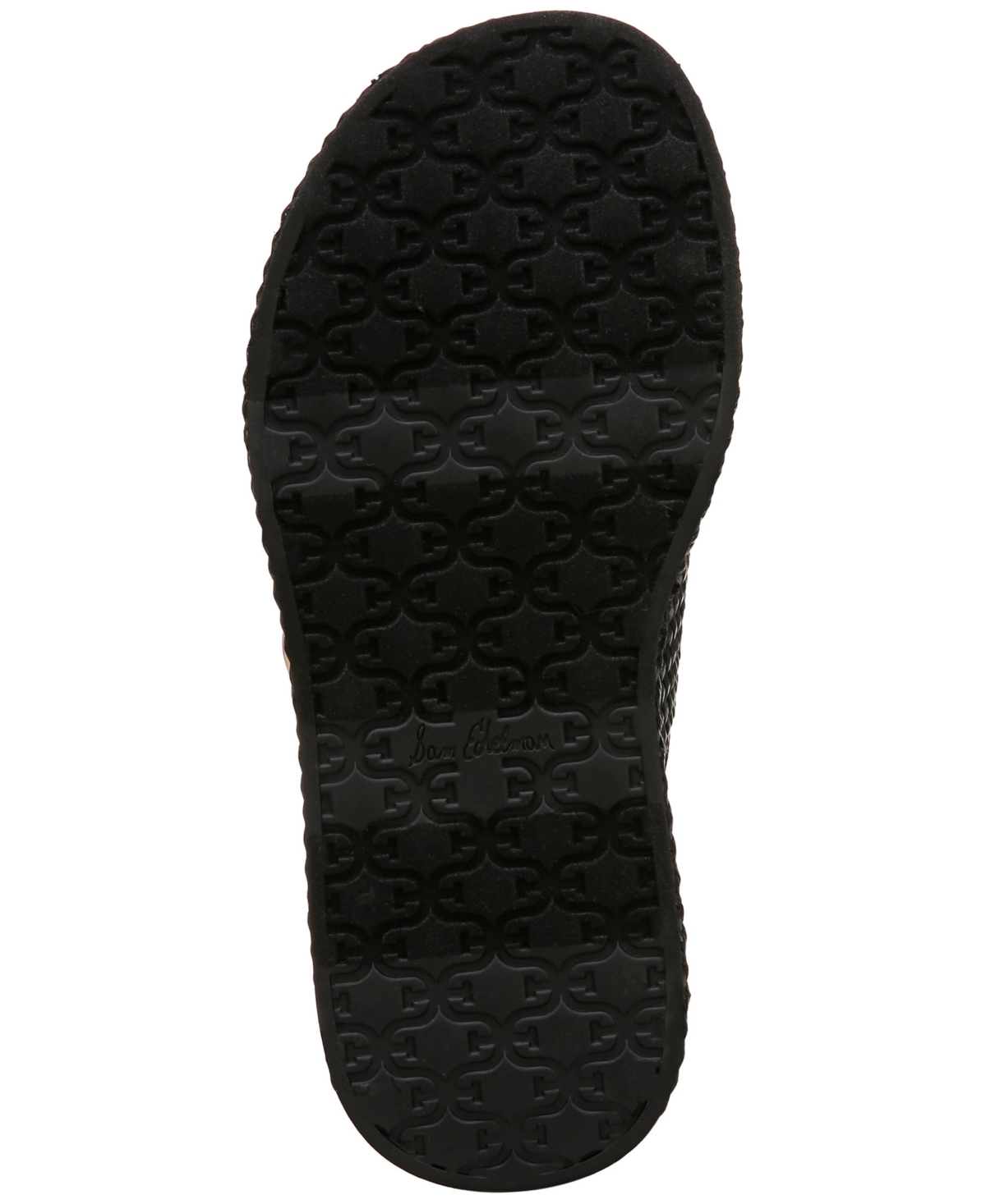 Sam Edelman Nerissa Platform Slide Sandal Black Basketweave In Black Faux Raffia