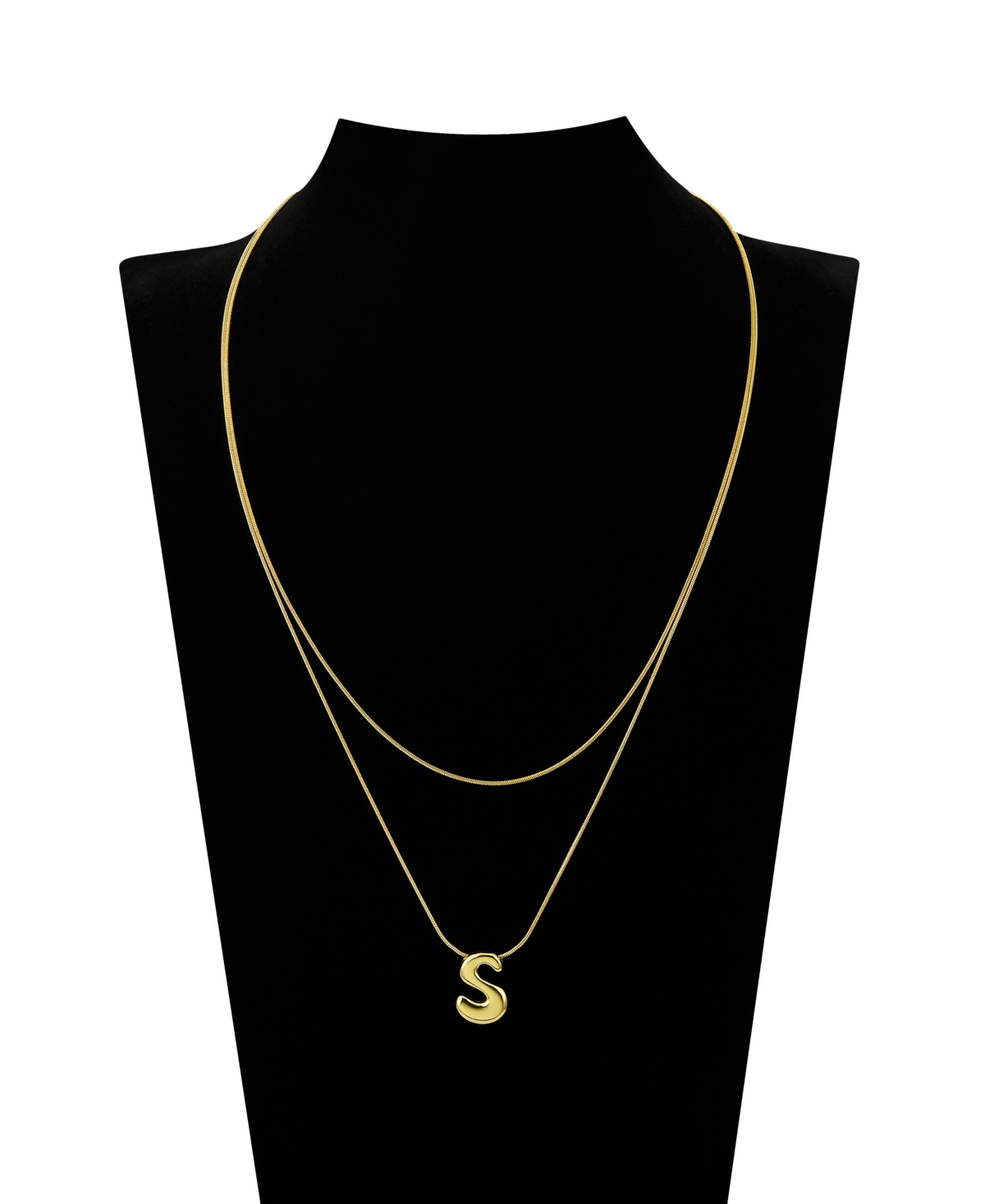 Unwritten X Moda Sport Silver Tone Water Resistant Initial Layered Necklace In Gold S