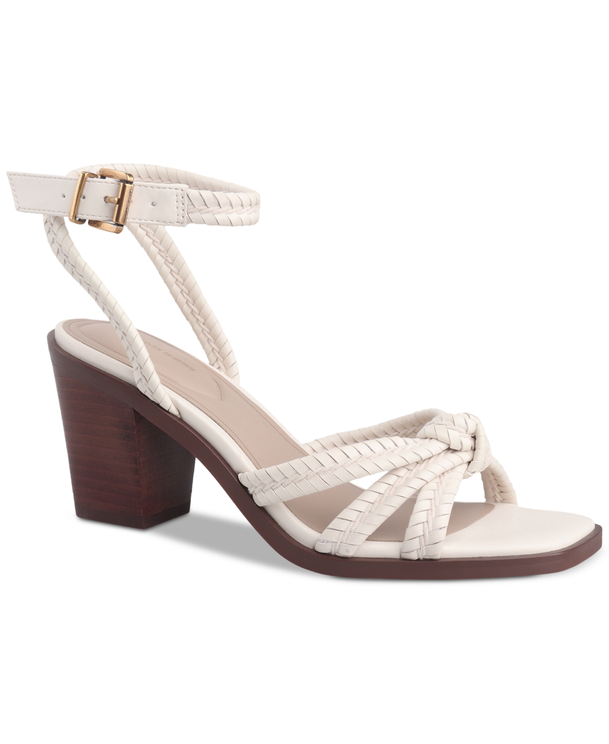 Giani Bernini Women's Renaee Block Heel Woven Strappy Dress Sandals, Created For Macy's In White