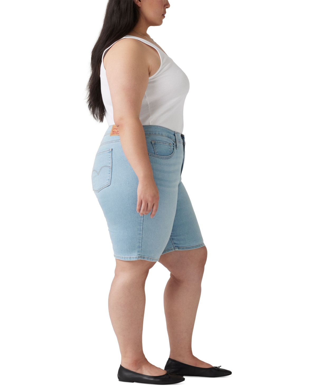 Shop Levi's Plus Size High-rise Shaping Bermuda Shorts In Double Duty
