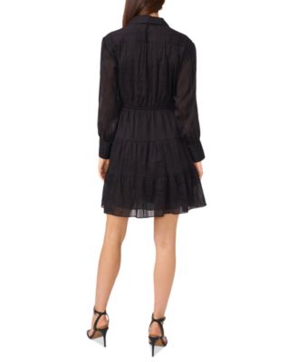 Women's Long-Sleeve Tiered Mini Dress