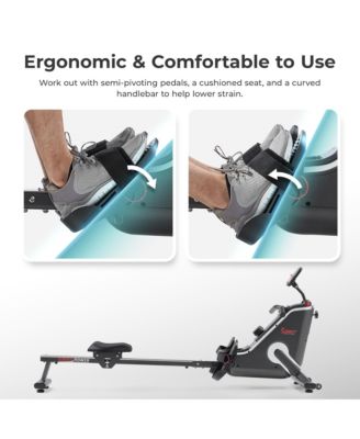 SMART Compact Indoor Magnetic Rowing Machine – Home Use Rower w Stainless Steel Rail Support up to 300 LB - SF-RW523043