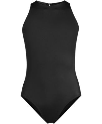 Women's Tugless High Neck Portrait Back One Piece Swimsuit