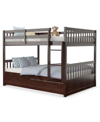Bunk Bed Platform with Wooden Frame and Ladder for Space-Saving and Easy Access