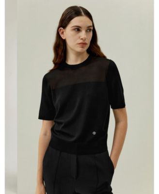 Women's Sophisticated Dual-Knit Silk T-Shirt