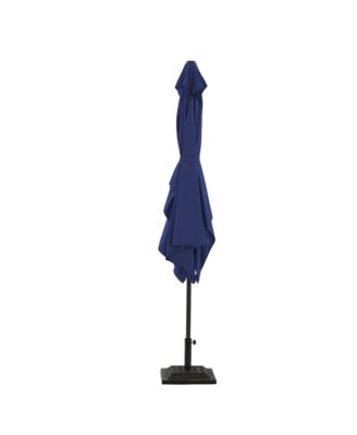 10 ft. x 6.5 ft. Rectangular Market Umbrella with Waterproof and UV Resistant in Navy Blue