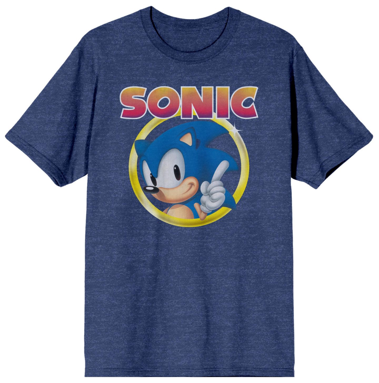Мужской топ Sonic the Hedgehog Classic Character and Title Navy Blue Graphic, цвет: Синий — фото 1