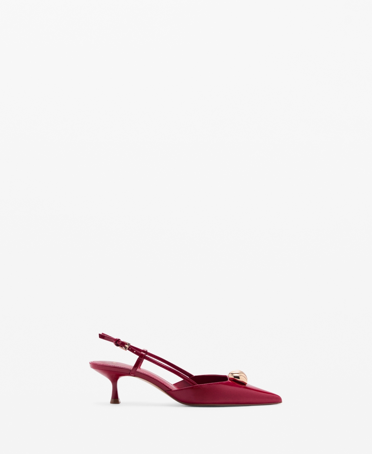Mango High Heel Shoe With Metallic Detail Red In Red