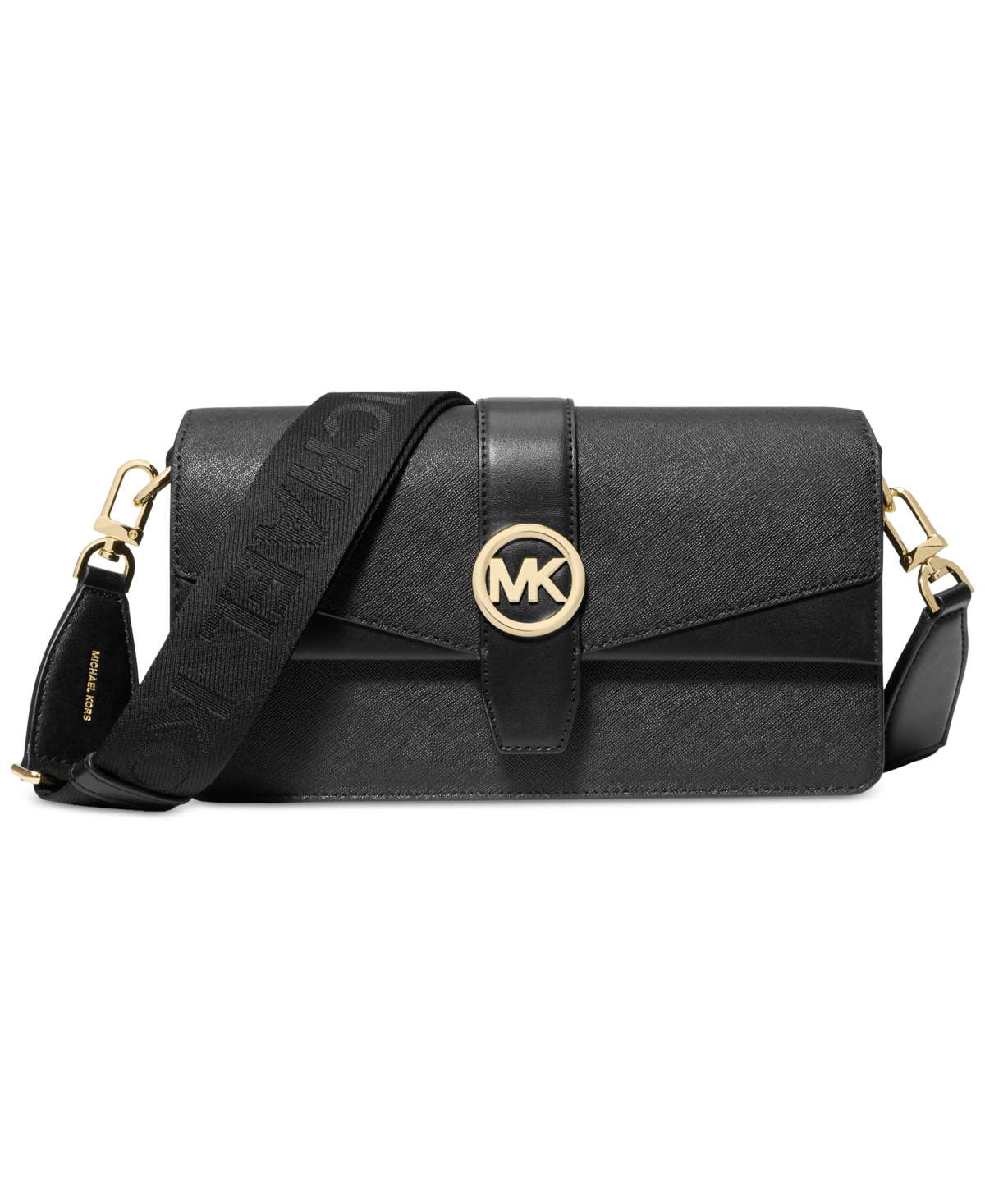Michael Kors Michael  Jet Set Travel Logo Webbing Strap In Black,black