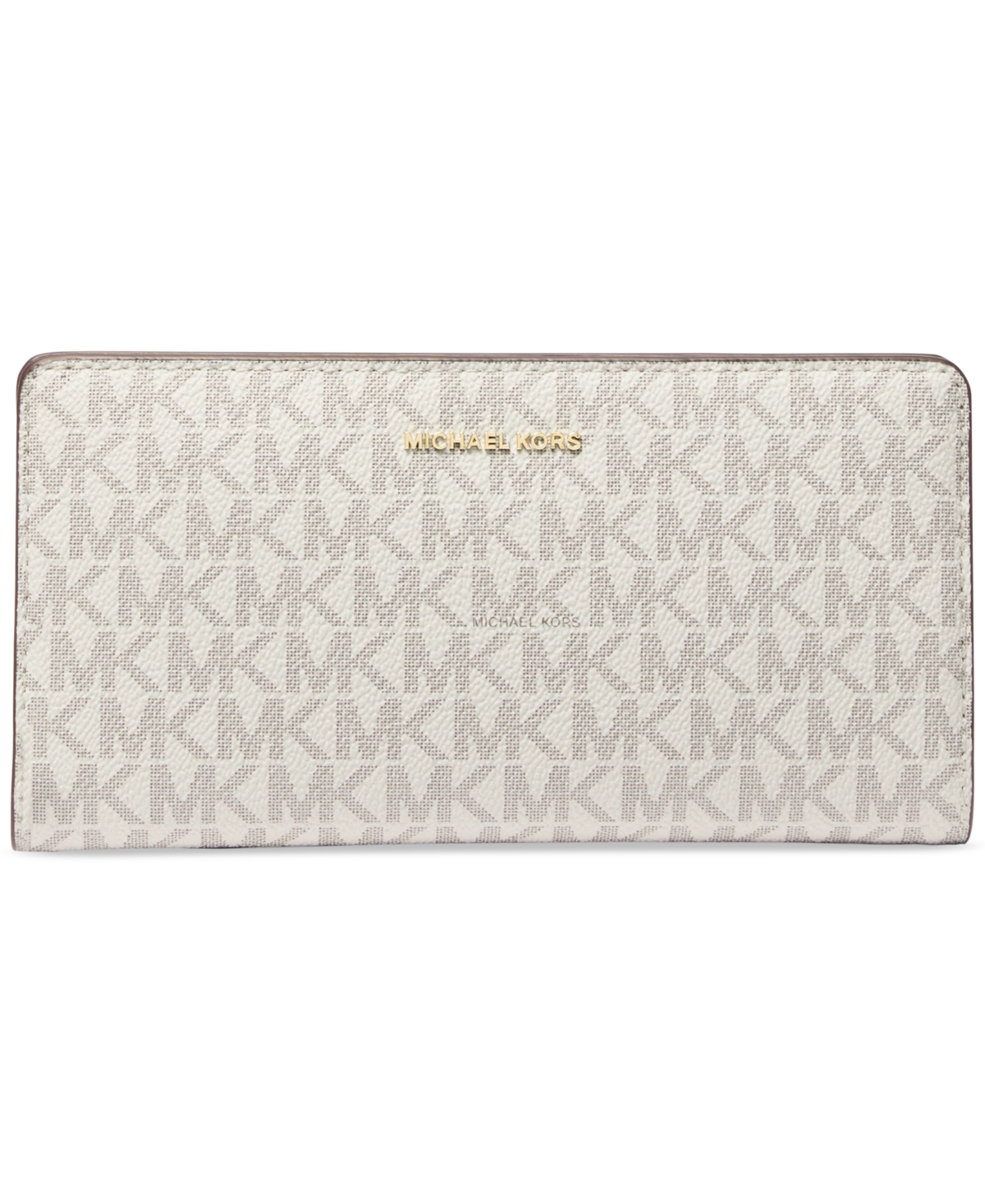 Michael Kors Michael  Bryant Large Slim Snap Wallet In Vanilla,acrn
