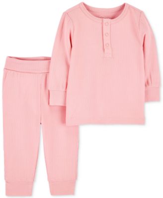 Carter's - Baby Girls 2-Pc. PurelySoft T-Shirt & Pants Set
