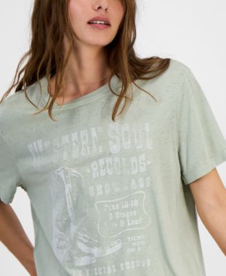 Juniors' Western Soul Records Graphic T-Shirt  