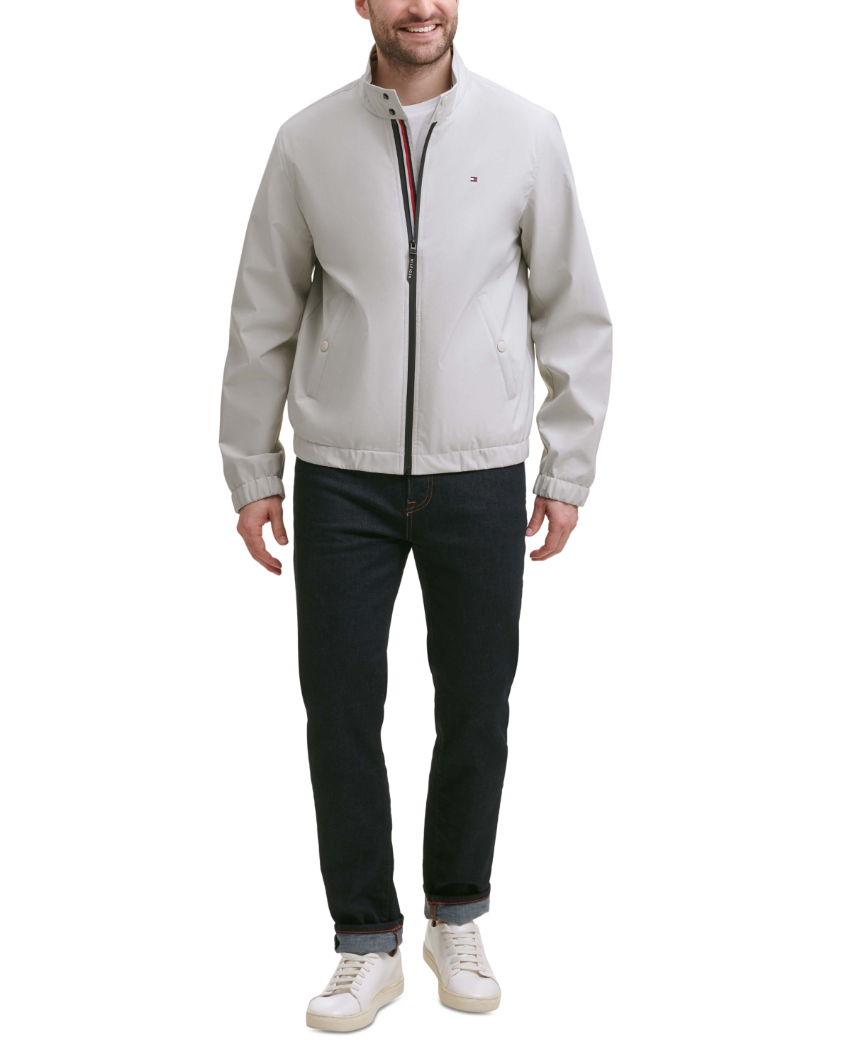 Tommy Hilfiger Men's Stand-collar Jacket In White