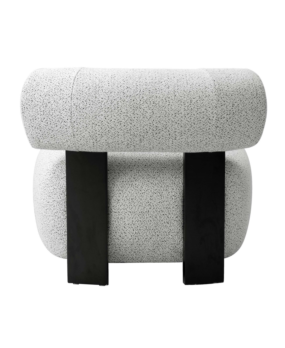 Manhattan Comfort Bartow Modern Woven Fabric Upholstered Accent Chair In Ivory,black