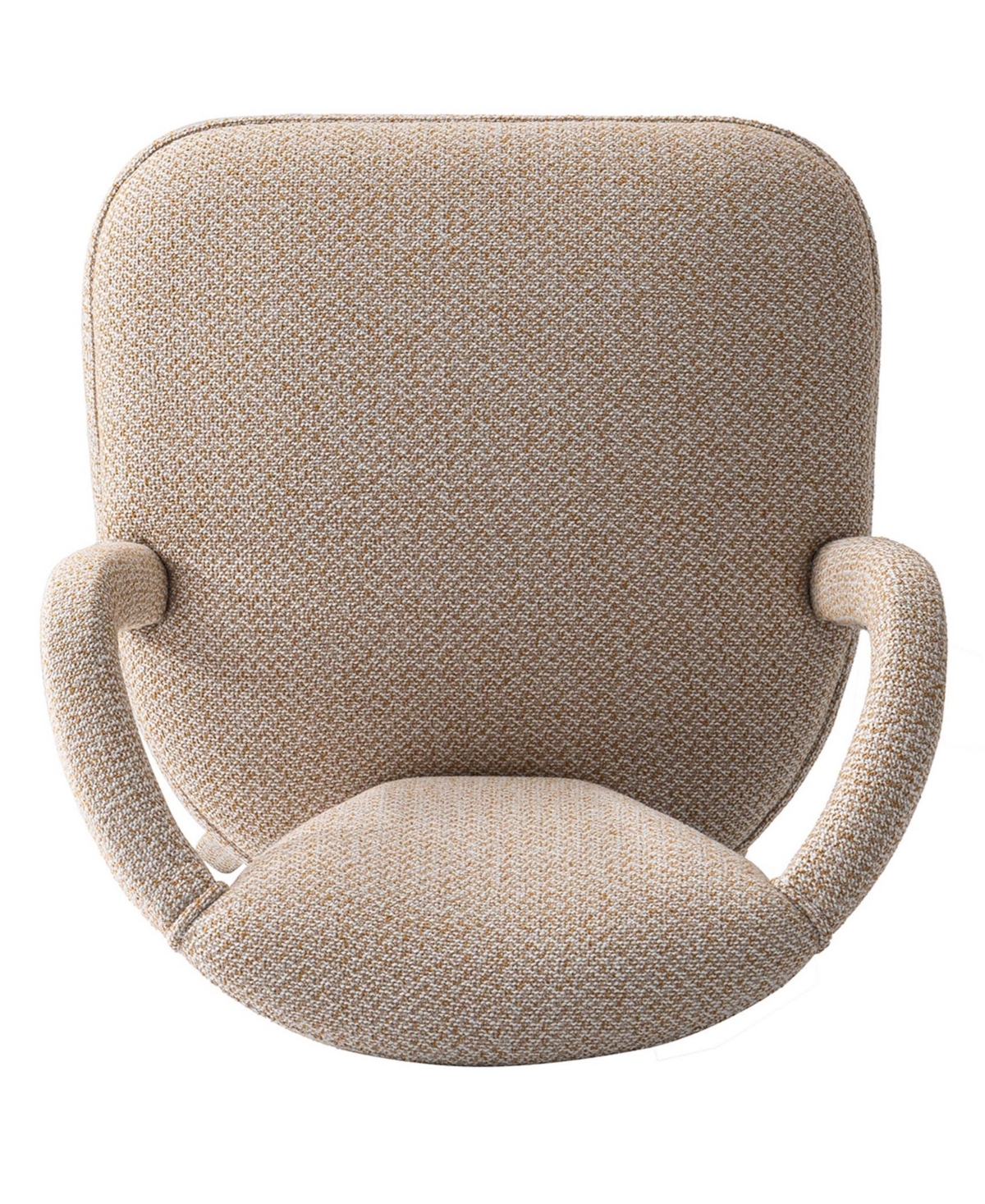 Manhattan Comfort Palmer 22.8" Modern Tweed Upholstered Dining Armchair In Gold
