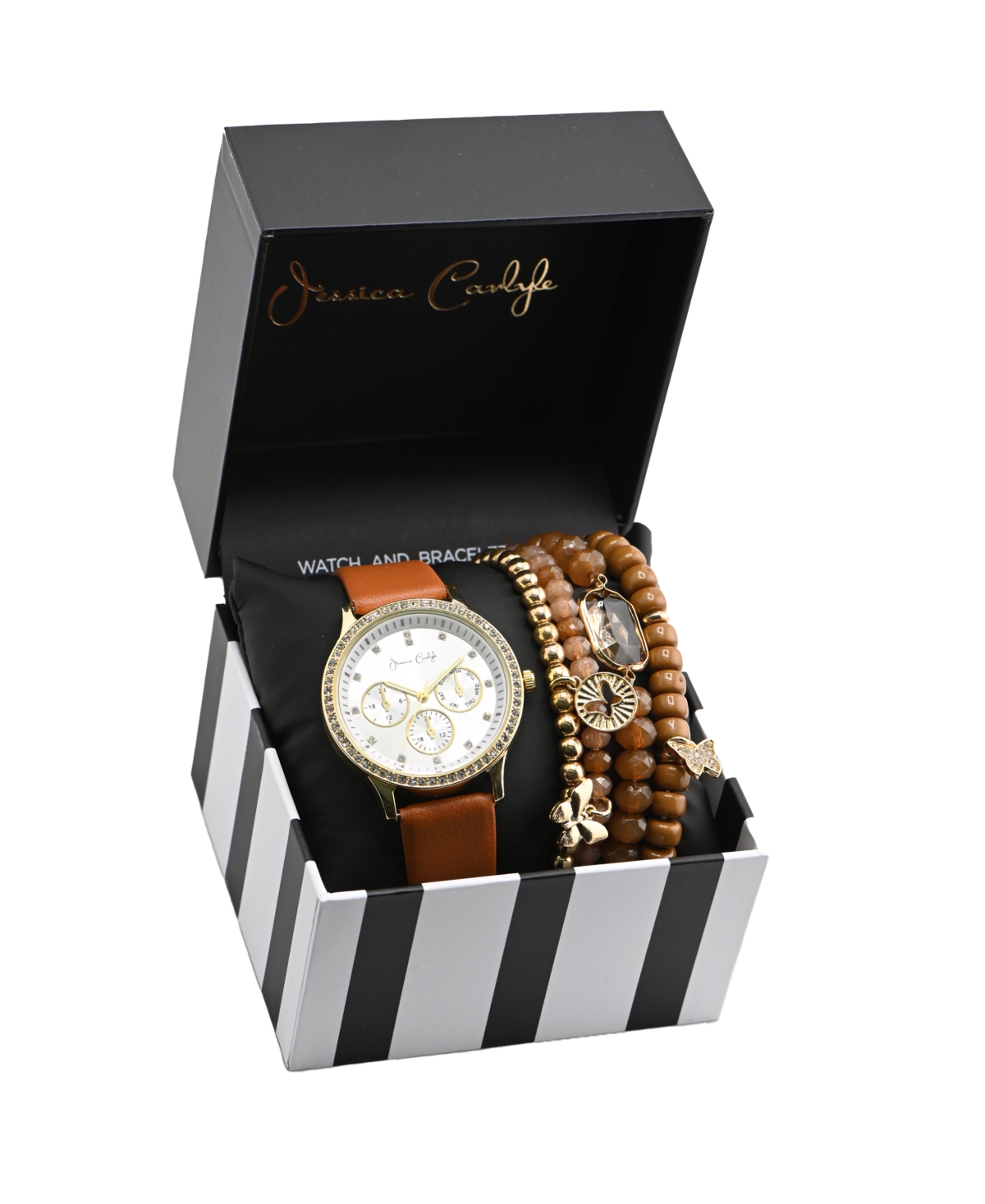 Jessica Carlyle Women's Brown Polyurethane Leather Analog Watch, 38mm In Brown