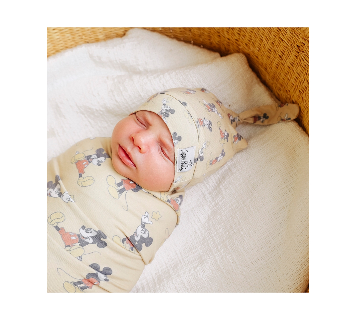 Copper Pearl Baby Mickey Mouse Top Knot Hat, 0-4mo In Brnoverflw