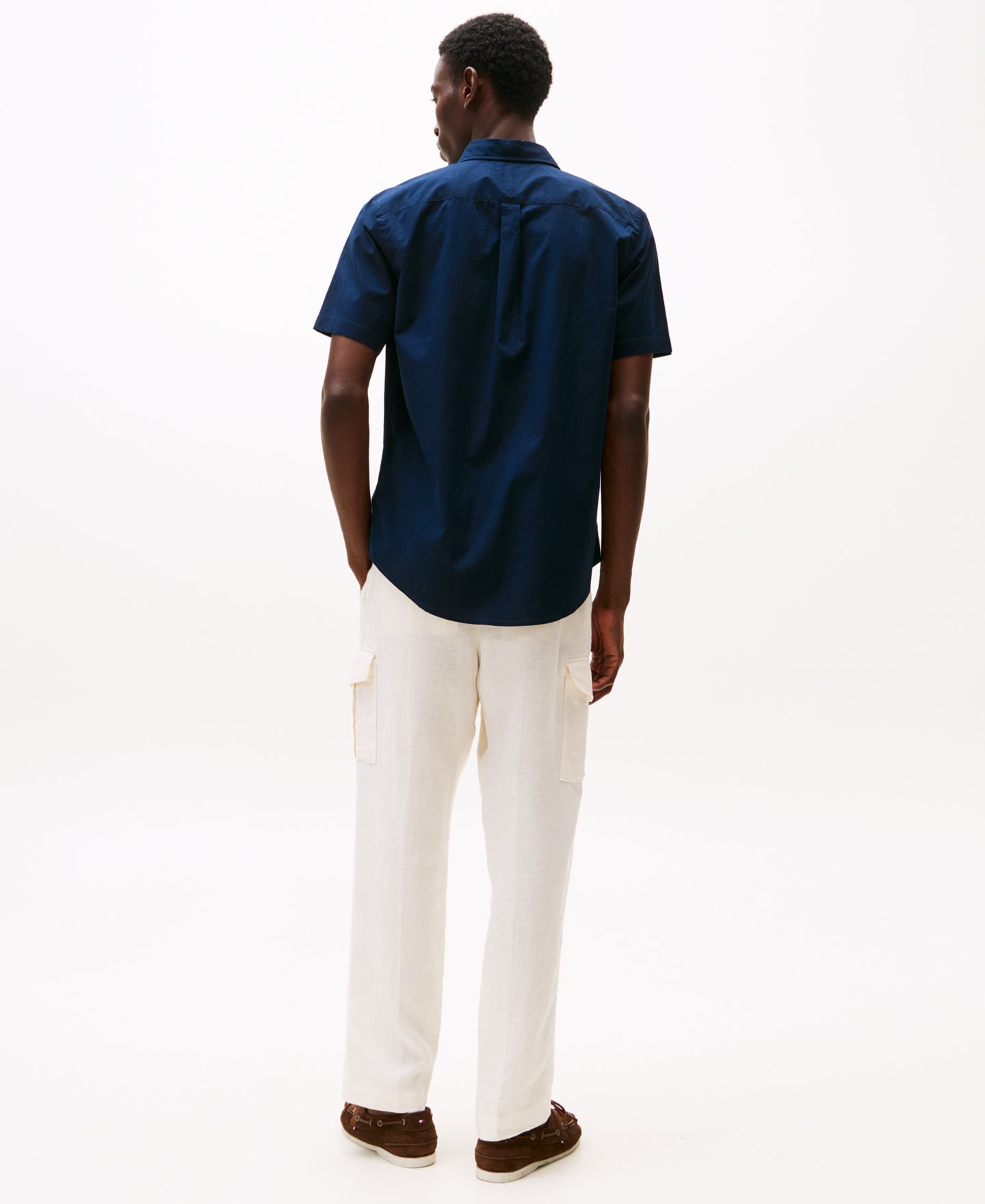 Мужская рубашка Tommy Hilfiger Short Sleeve Flex Poplin Regular Fit, цвет: Пустынный небесно-голубой — фото 2