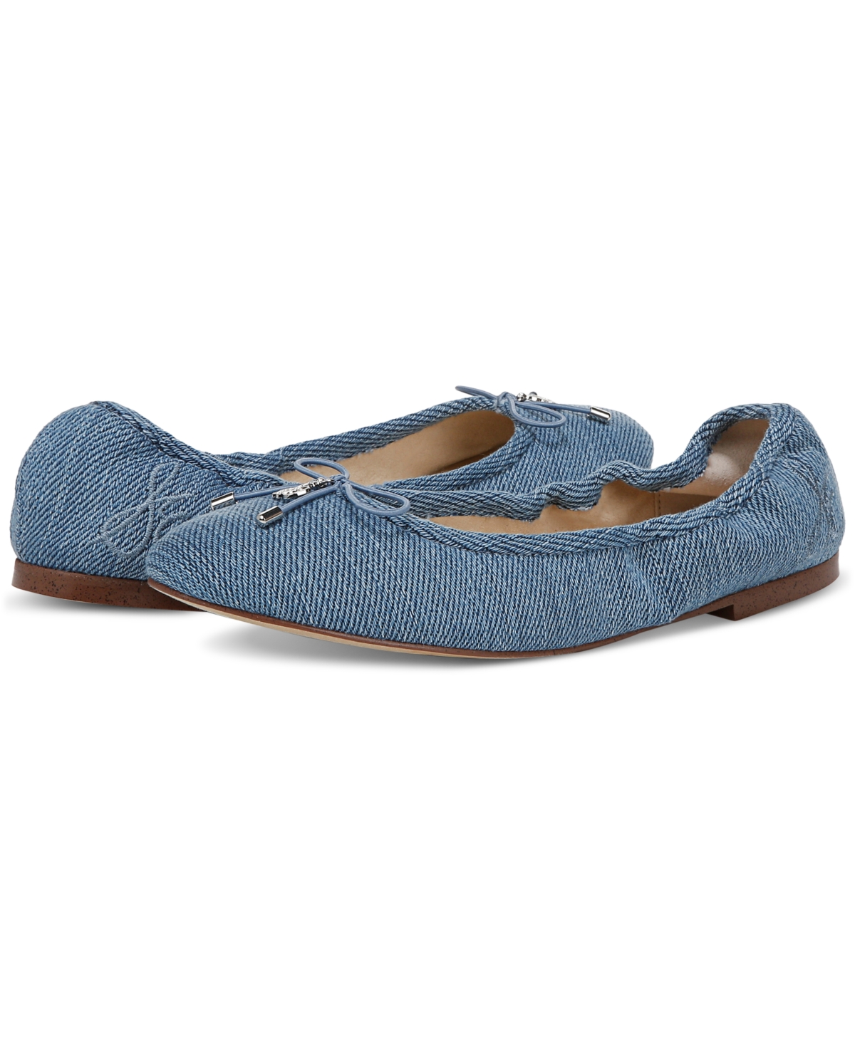 Shop Sam Edelman Women's Felicia Ballet Flats In Vintage Denim Fabric