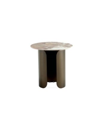 Monica 19.68" Modern Sintered Stone Top End Table
