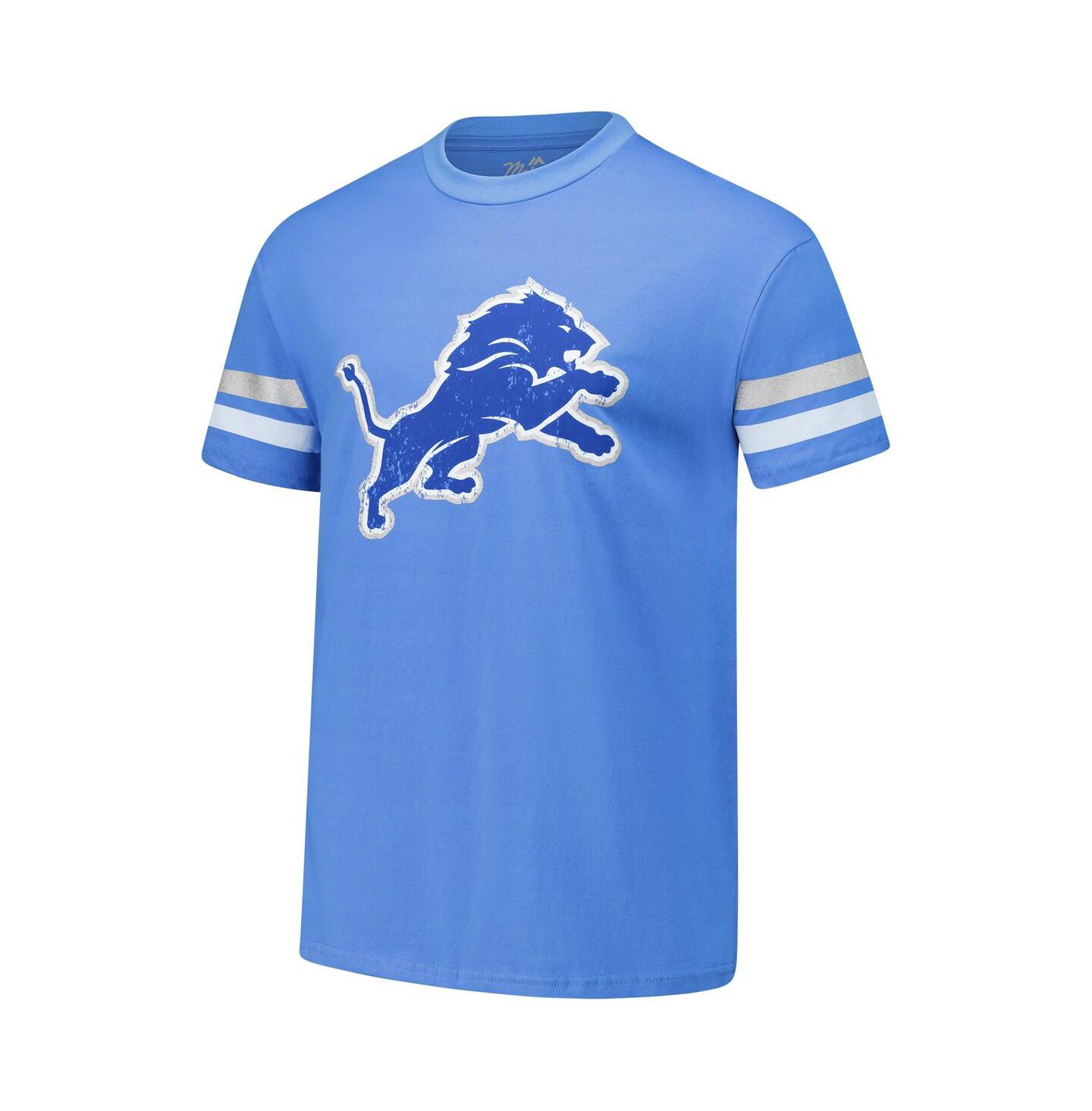Мужская футболка Majestic Amon-Ra St. Brown Blue Detroit Lions Oversized Player Name & Number — фото 3