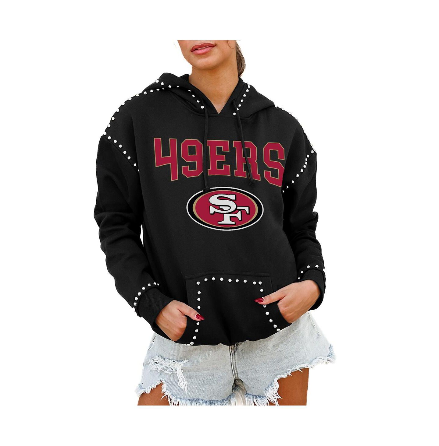 Женское худи Gameday Couture Black San Francisco 49ers Catch the Vibe Studded Pullover — фото 1