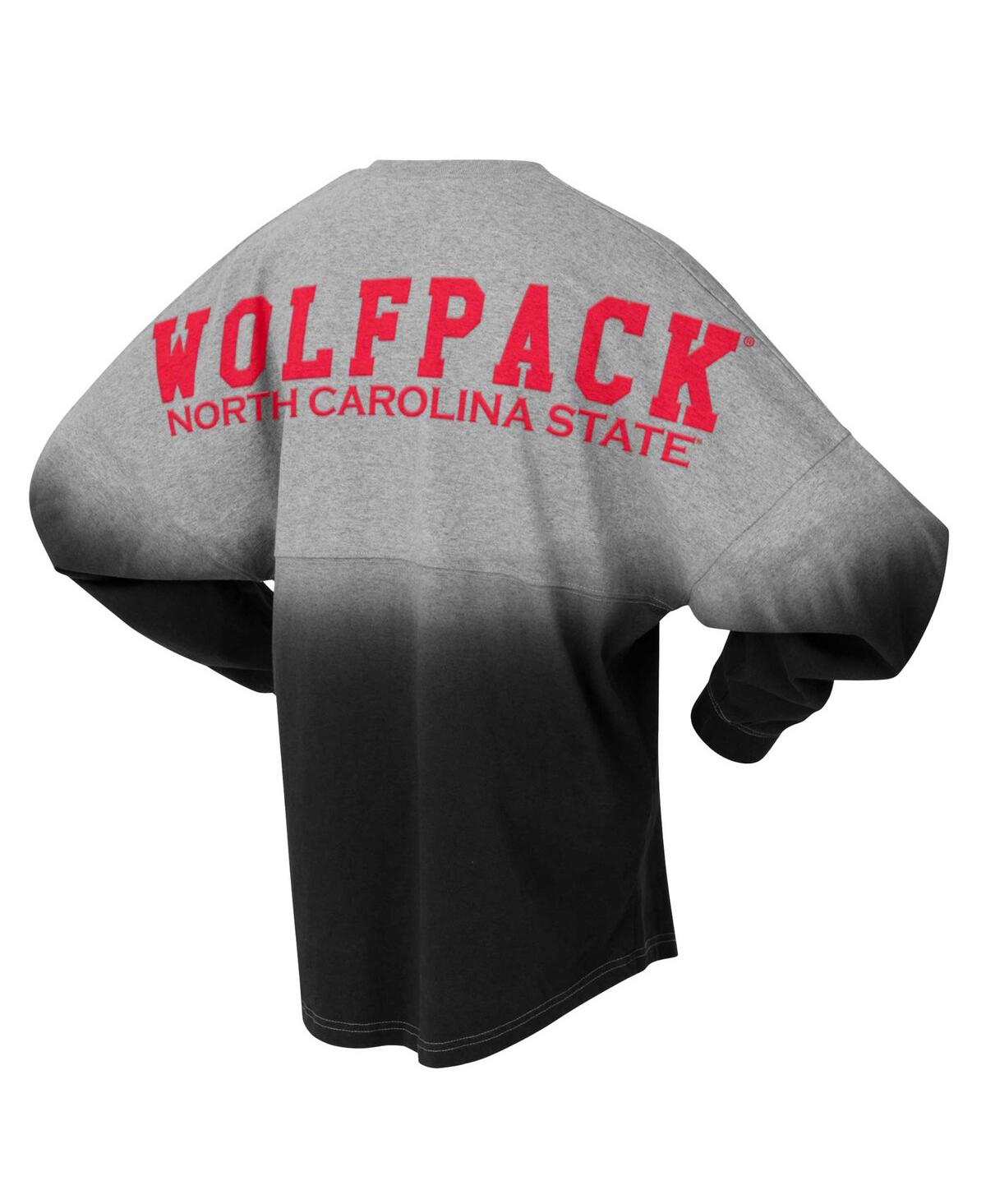 Spirit Jersey Men's And Women's Red/gray Nc State Wolfpack Ombre Long Sleeve T-shirt In Red,gray