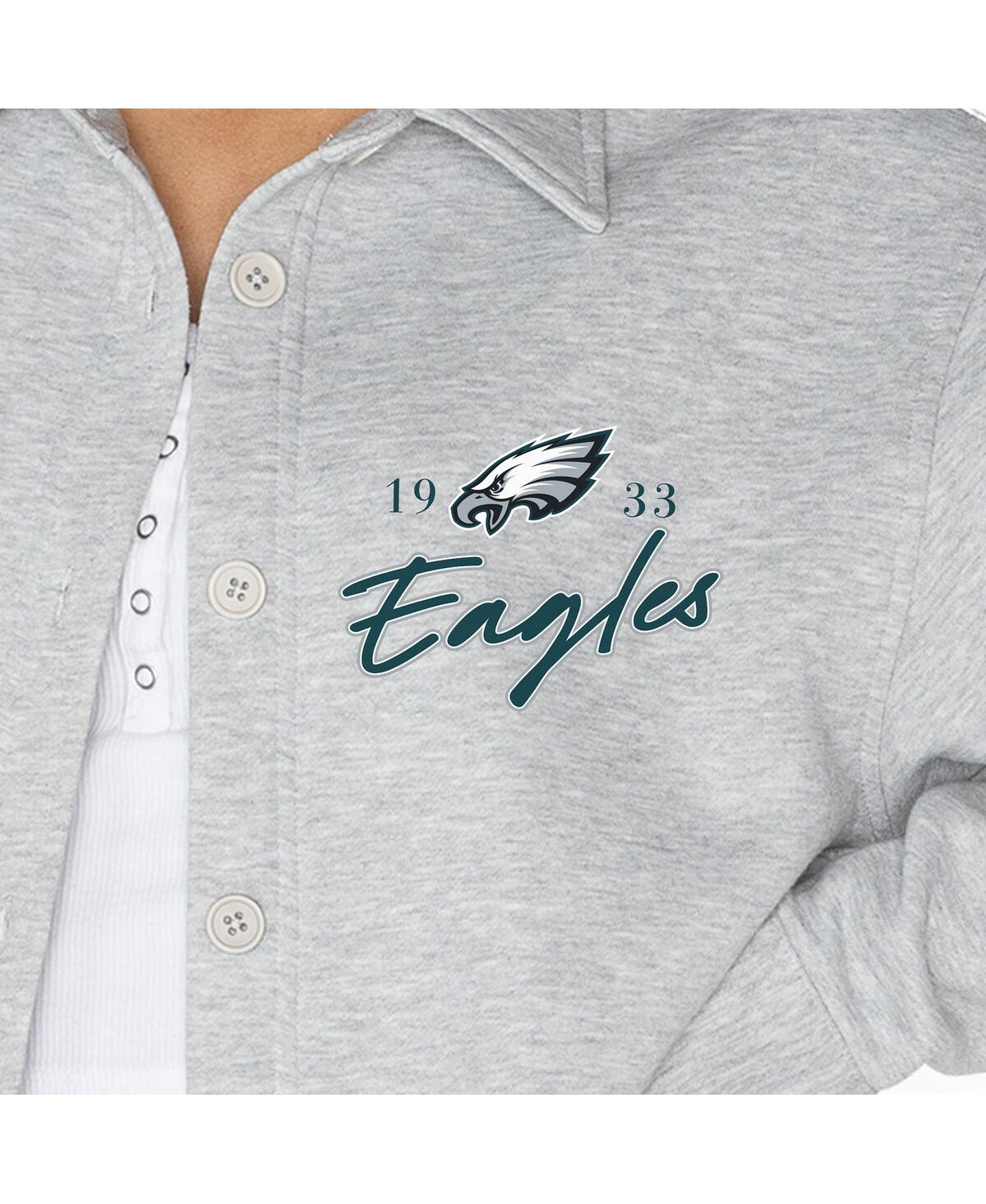 Shop Gameday Couture Women's Ash Philadelphia Eagles Full-button Long Sleeve Overshirt