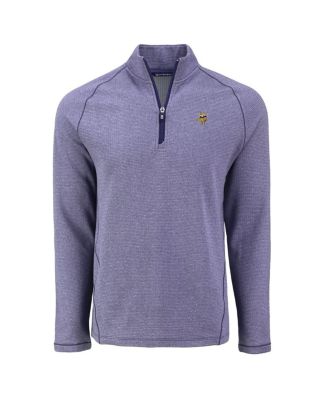Men's Heather Purple Minnesota Vikings Peshastin Eco Fleece Tri-Blend Raglan Quarter-Zip Jacket