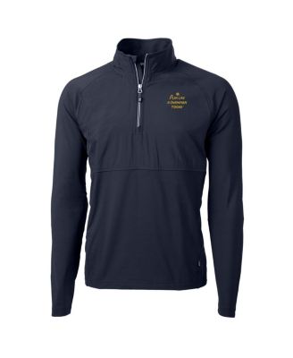 Men's Navy Notre Dame Fighting Irish Play Like A Champion Today Adapt Eco Knit Stretch Hybrid Quarter-Zip Pullover Top