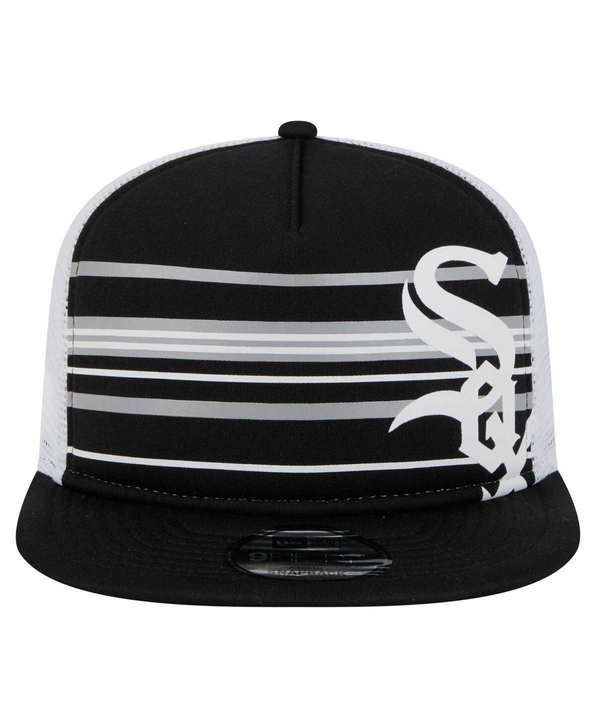 New Era Men's Black Chicago White Sox 9fifty A-frame Trucker Snapback Hat In Black