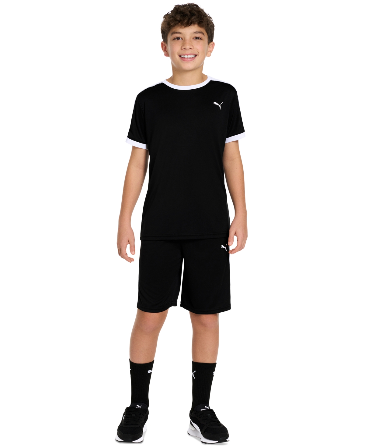 Shop Puma Big Boys 3-pc. Performance T-shirt, Shorts & Socks Set In  Black