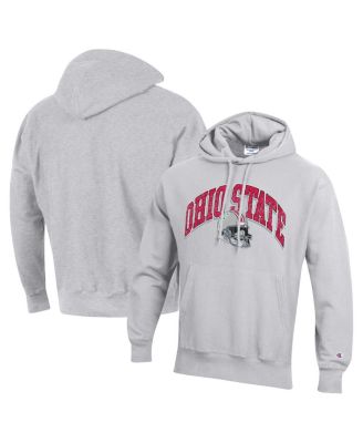 Champion - Men's Heather Gray Ohio State Buckeyes Vault Late Night Reverse Weave Pullover Hoodie