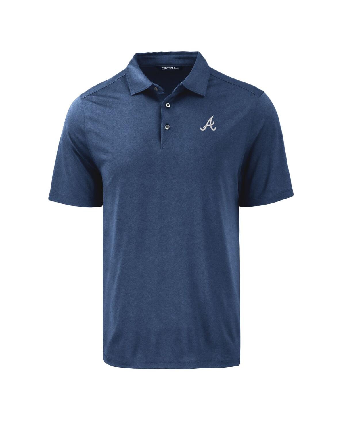 Cutter & Buck Men's Navy Atlanta Braves Coastline Epic Comfort Eco Polo In Navy