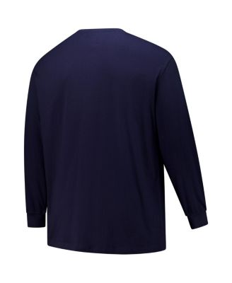 Men's Navy Michigan Wolverines Big Tall Vision Long Sleeve T-Shirt