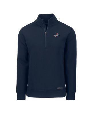 Men's Navy Los Angeles Dodgers Cooperstown Collection Roam Eco Quarter-Zip Pullover