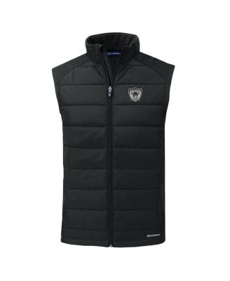 Men's Black Las Vegas Raiders Throwback Evoke Hybrid Eco Softshell Full-Zip Vest