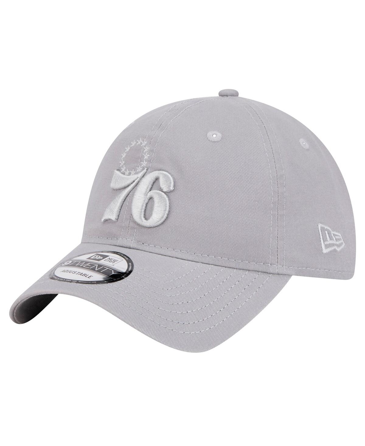 New Era Men's Gray Philadelphia 76ers Tonal 9twenty Adjustable Hat In Gray