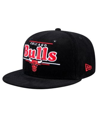 New Era - Men's  Black Chicago Bulls Throwback Display Corduroy 9FIFTY Snapback Hat