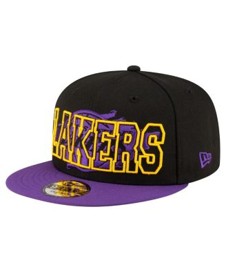 New Era - Men's  Black/Purple Los Angeles Lakers Sport Night Splatter 2-Tone 9FIFTY Snapback Hat